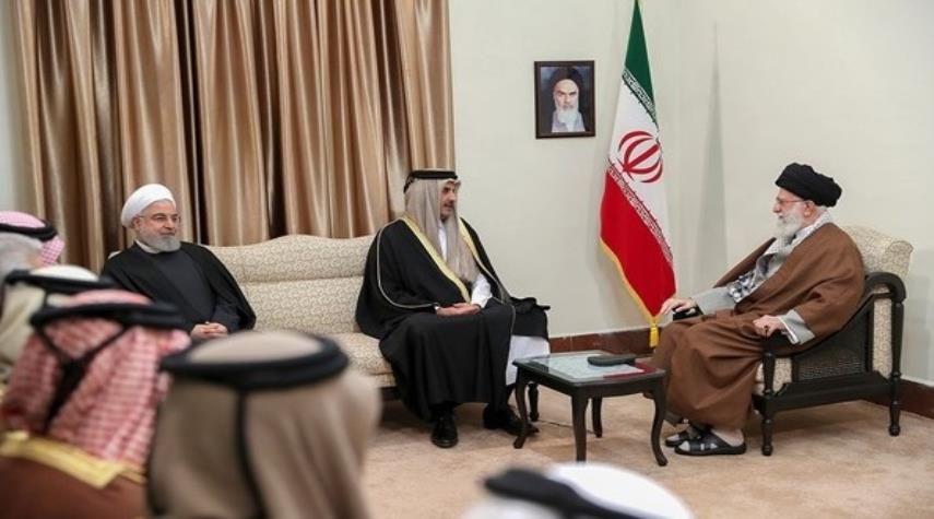 صور جديدة من لقاء الامام الخامنئي مع امير قطر