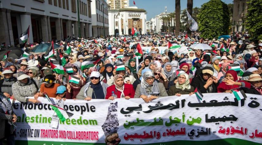 تظاهرات گسترده در اعتراض به عادی سازی روابط مغرب با رژیم صهیونیستی