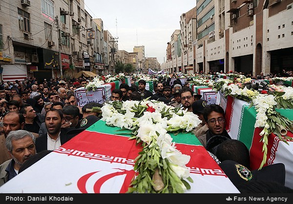 ايران تشيع شهداء انفجار الحلة الارهابي