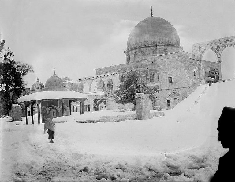 القدس - عرض خلال العاصفة الثلجية الشهيرة التي ضربت فلسطين في عام 1921م