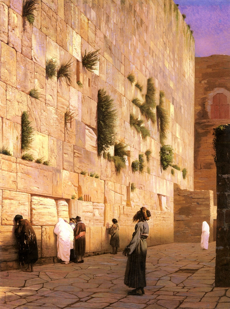 القدس - رسم لحائط البراق - رسام: جان ليون جيروم 1824-1904م
