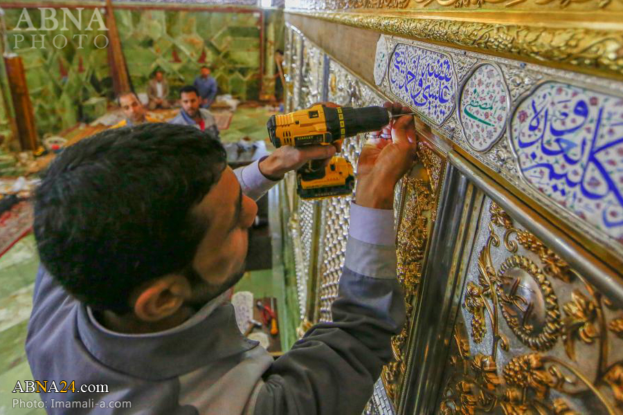 ترميم شباك ضريح امير المؤمنين عليه السلام