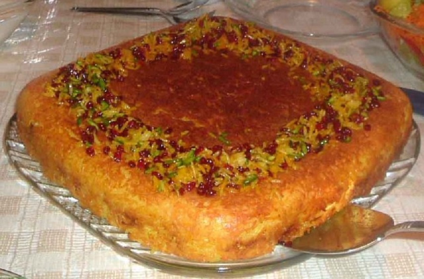 ته تشين الدجاج و الباذنجان الشيرازي