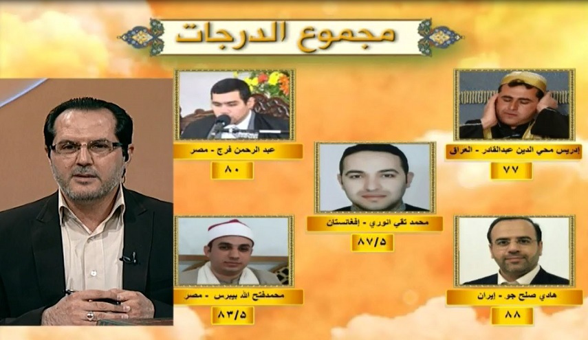 درجات المتسابقين لليوم التاسع من المسابقة