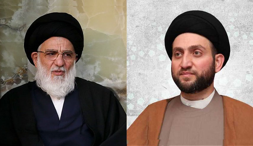السيد عمار الحكيم يهنيء آية الله هاشمي شاهرودي (صورة)