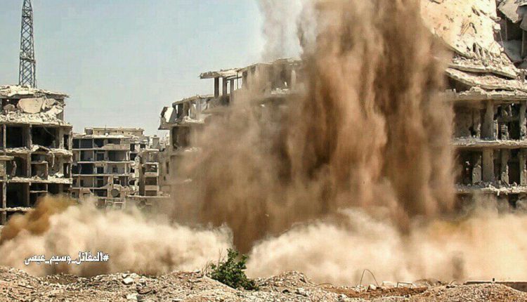 صور خاصة…الجيش السوري يفجر نفقا بمسلحي جوبر