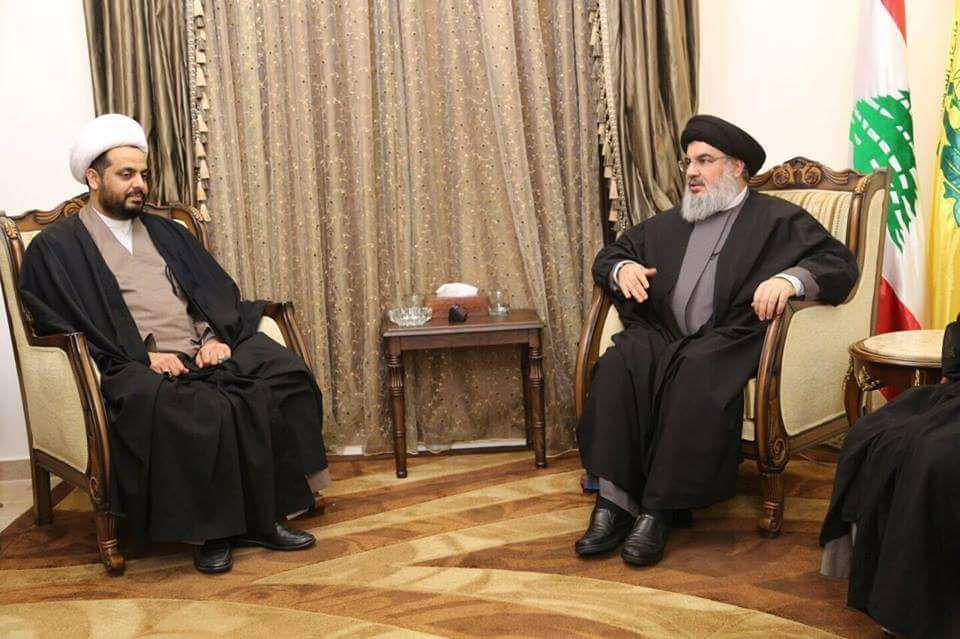 ديدار فرمانده ي گردان اهل حق عراق با سيد حسن نصرالله 