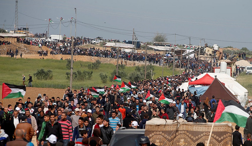 تجديد الزحف الفلسطيني لإحياء مسيرة العودة في يومها الرابع على التوالي