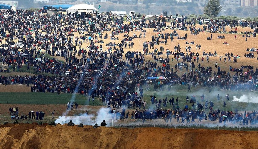  اصابة 29 فلسطينيا خلال مواجهات مع الاحتلال في البيرة 
