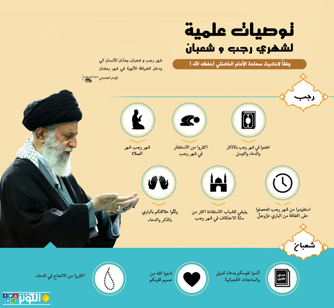 توصيات الإمام الخامنئي لشهري رجب وشعبان