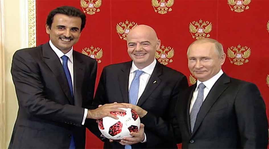 روسيه توپ جام جهاني را به قطر تحويل داد