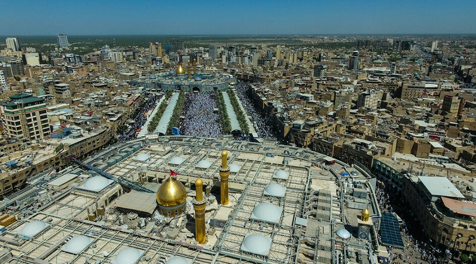 صور جوية لمراسيم زيارة الامام الحسين في يوم عرفة