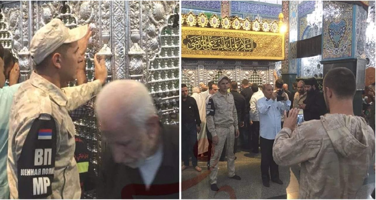 بالصور.. جنود روس يزورون مقام السيدة زينب (ع).. شاهد مدى تأثرهم بالزيارة!