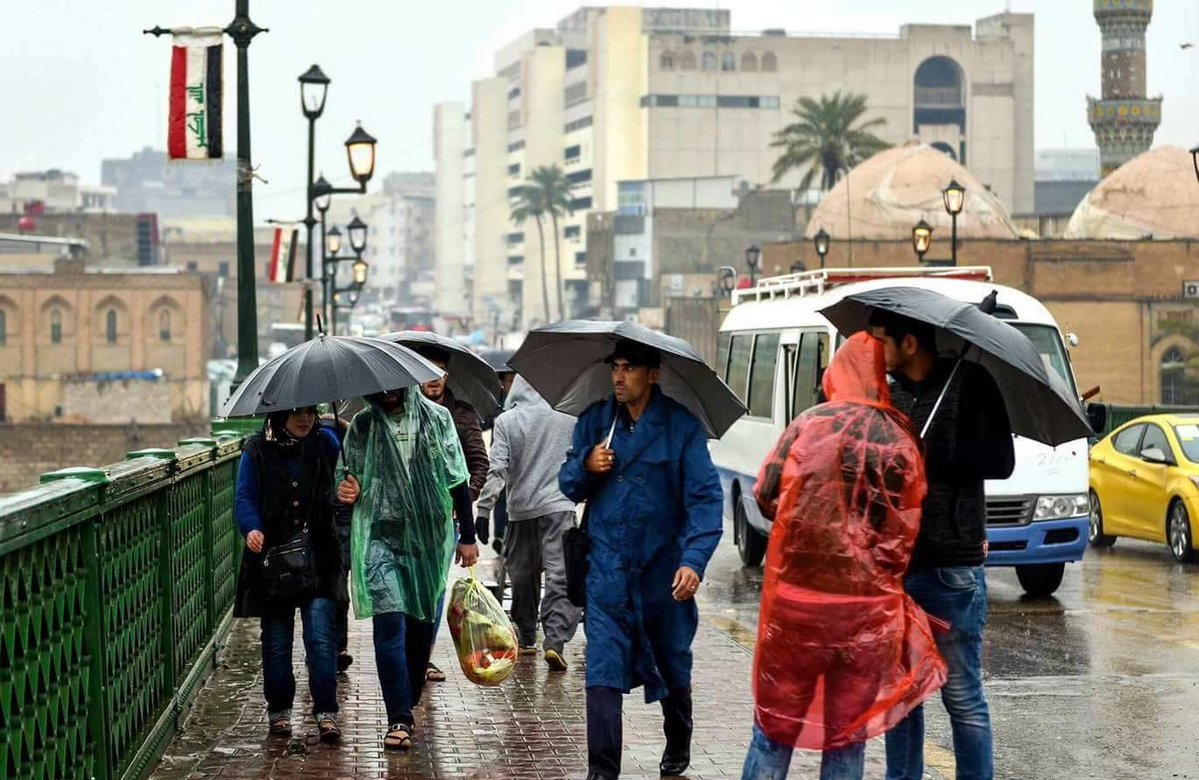الأنواء الجوية تتوقع زخات مطرية اليوم في هذه المناطق من العراق