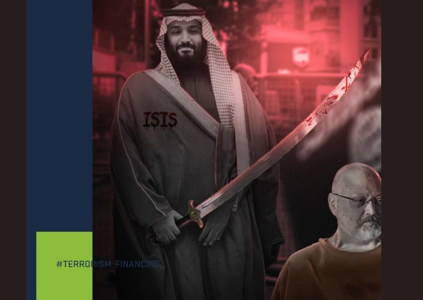 شاهد.. صورة بن سلمان وهو يقطع رأس خاشقجي على موقع حكومي
