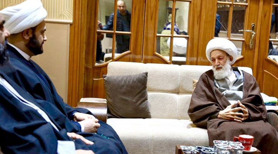 امين عام النجباء يلتقي اية الله الشيخ عيسى قاسم في النجف الاشرف