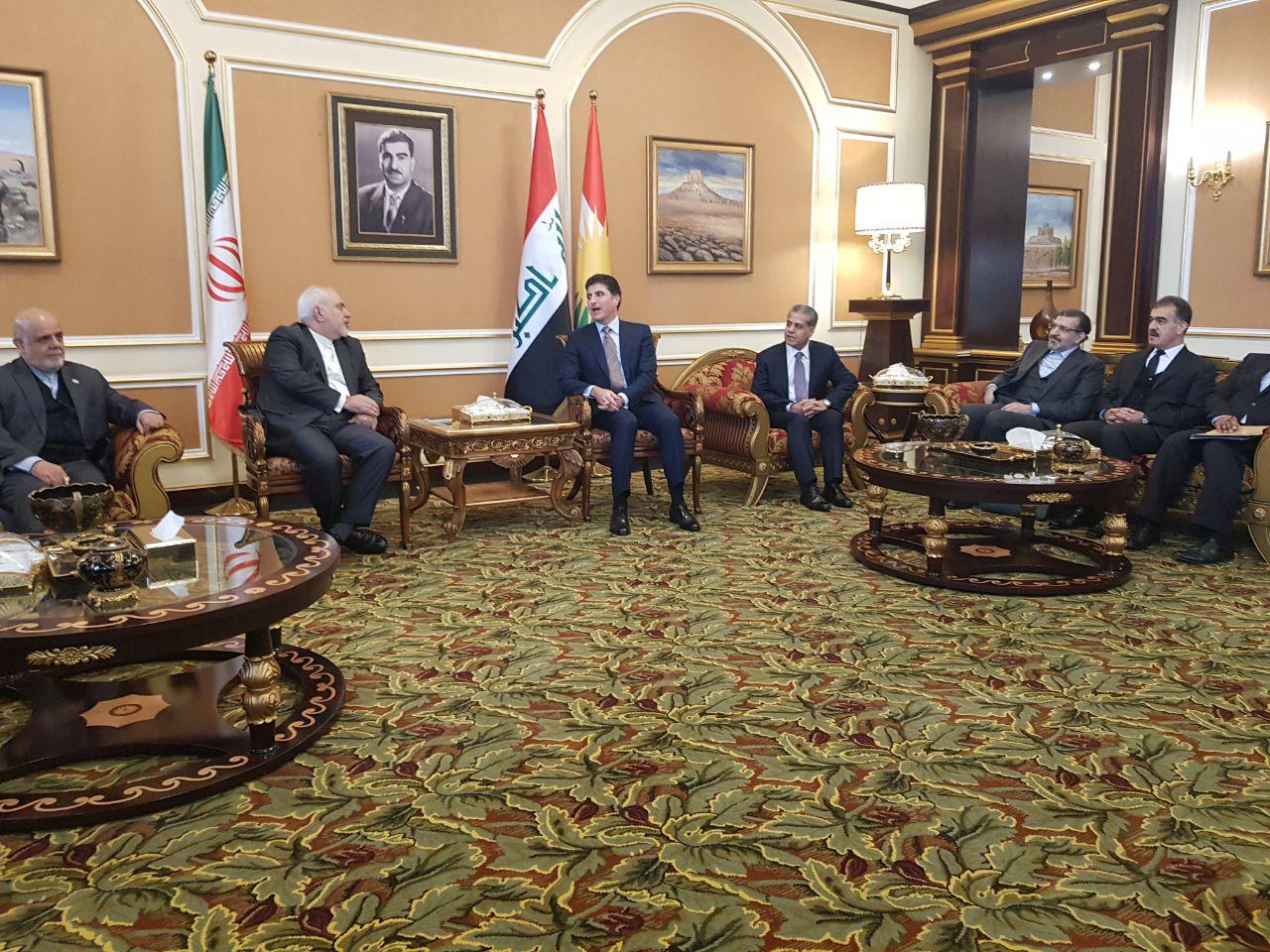 ظريف في كردستان العراق لبحث العلاقات الودية بين الطرفين