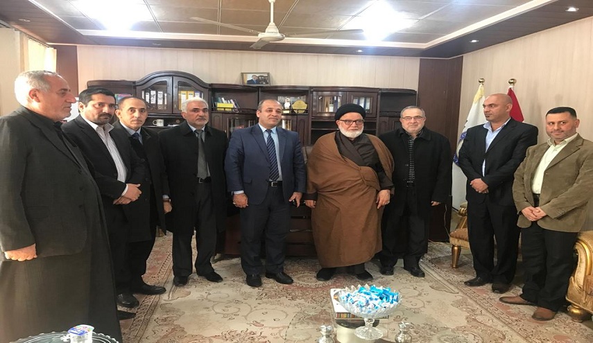 العلامة السيد مرتضى الكشميري يزور جامعة الكوفة