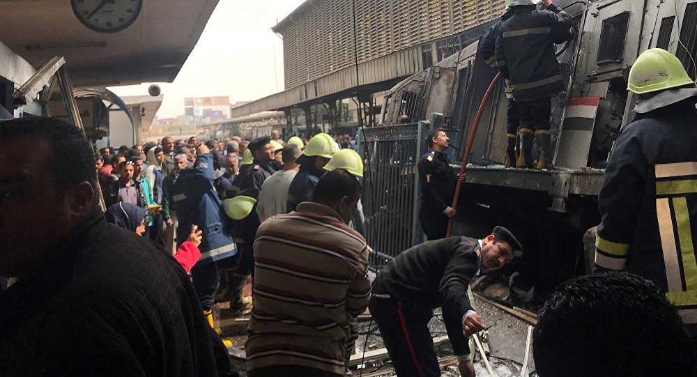 آتش سوزي پرتلفات در يك ايستگاه قطار در قاهره