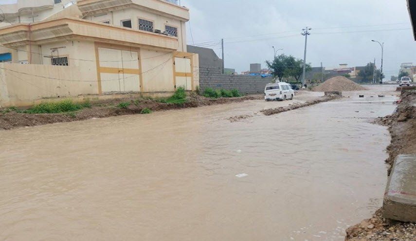 شاهد ماذا فعلت السيول في الطريق الرئيس بين السليمانية وقضاء كلار