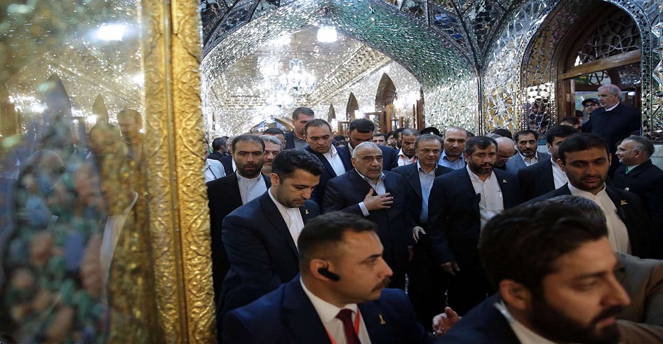 رئيس الوزراء العراقي يزور مرقد الامام الرضا (ع)