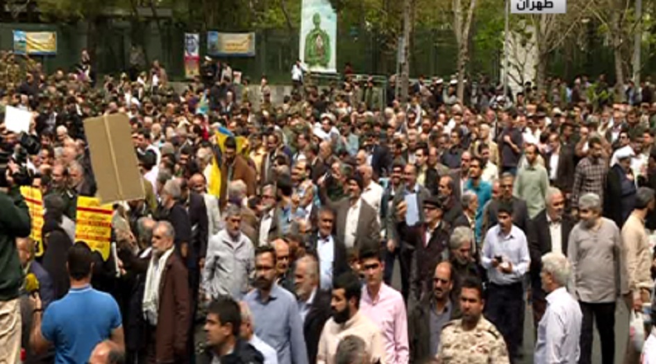 تظاهرات حاشدة بطهران رفضا لقرار ترامب ضد حرس الثورة