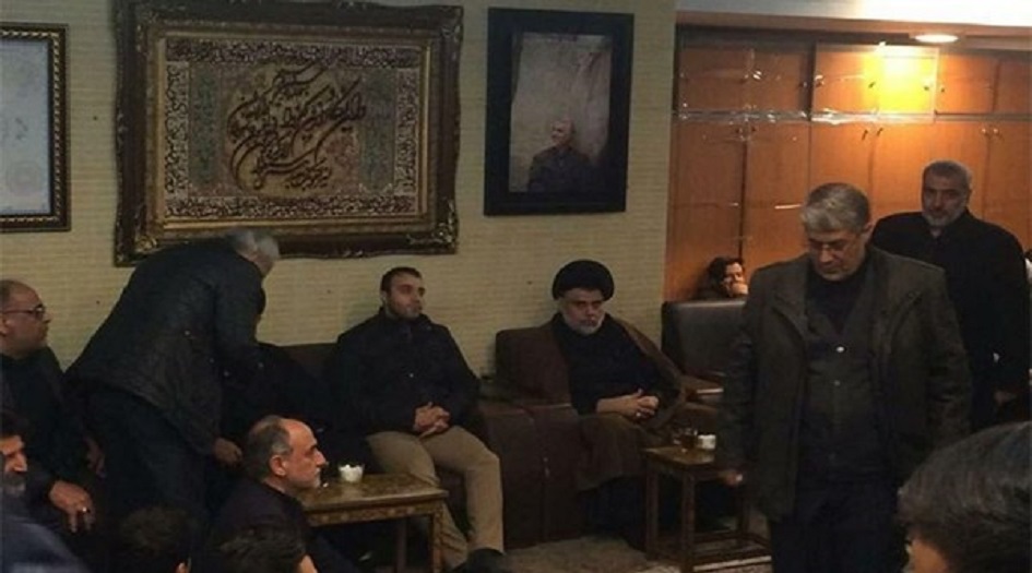 السيد مقتدى الصدر يزور منزل الشهيد سليماني لتقديم واجب العزاء