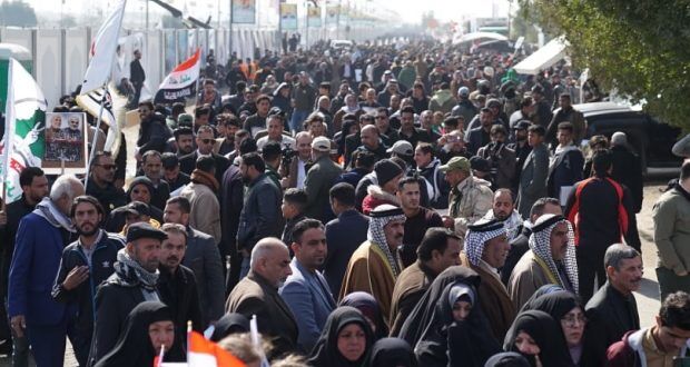 مسيرة حاشدة في النجف الاشرف احياء لاربعينية القادة الشهداء