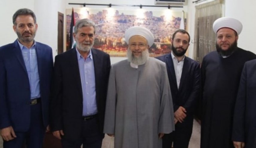 ديدار رئيس اتحاديه جهاني علماي مقاومت با دبيركل جهاد اسلامي فلسطين