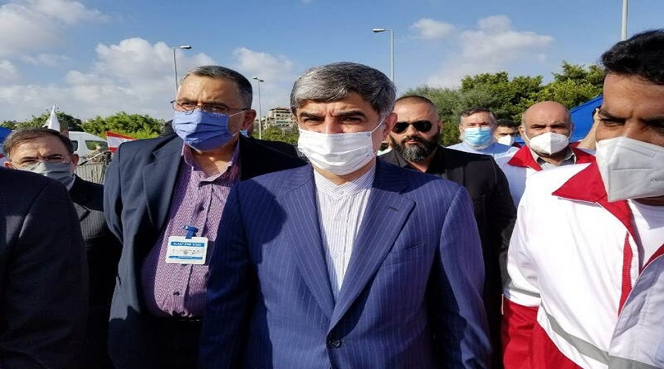 السفير الايراني  لدي بيروت يتفقد المستشفي الميداني المقدم من ايران الي لبنان