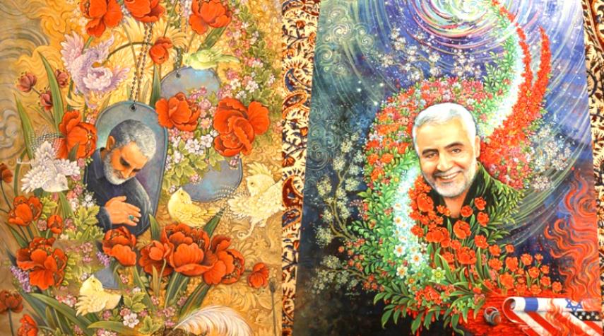 إزاحة الستار عن لوحة "طريق الظهور" في ذكرى استشهاد الشهيد سليماني