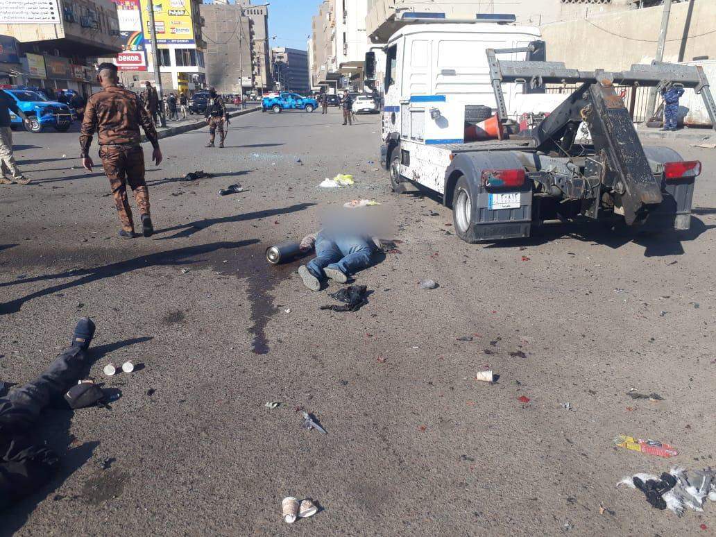 العراق... ٢١ شهيدا و٤٤ جريحا حصيلة تفجير حزامين ناسفين في الباب الشرقي
