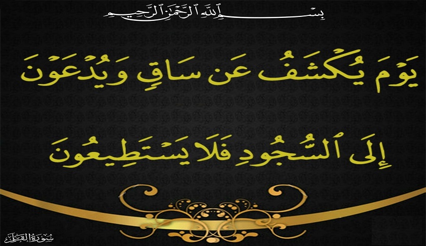 قبسات قرآنية (31 )..(يوم يكشف عن ساق ويدعون الى السجود فلا يستطيعون)