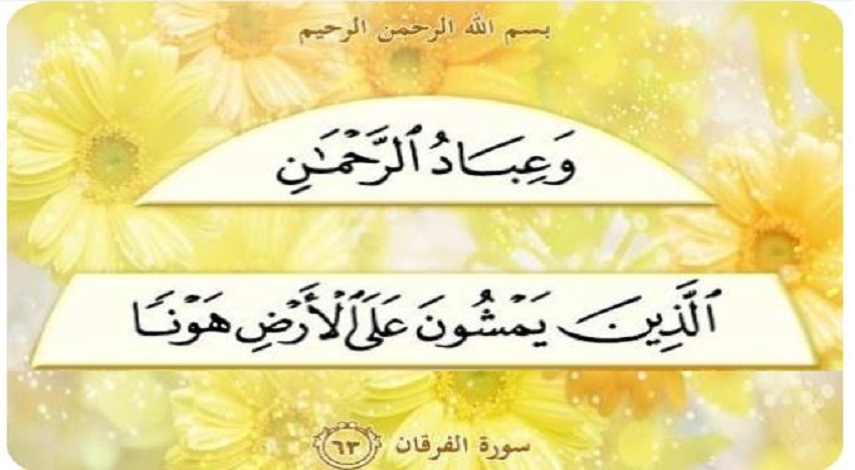 تأملات قرآنية ح5 (وَعِبَادُ الرَّحْمَنِ الَّذِينَ يَمْشُونَ عَلَى الأرض هَوْناً...)