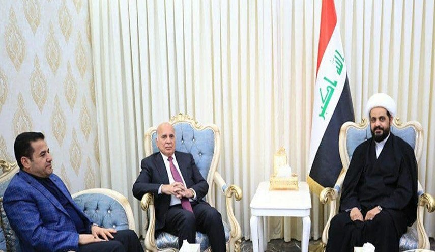 الشيخ الخزعلي يبحث مع فؤاد حسين وقاسم الاعرجي ملف الانسحاب الأميركي من العراق