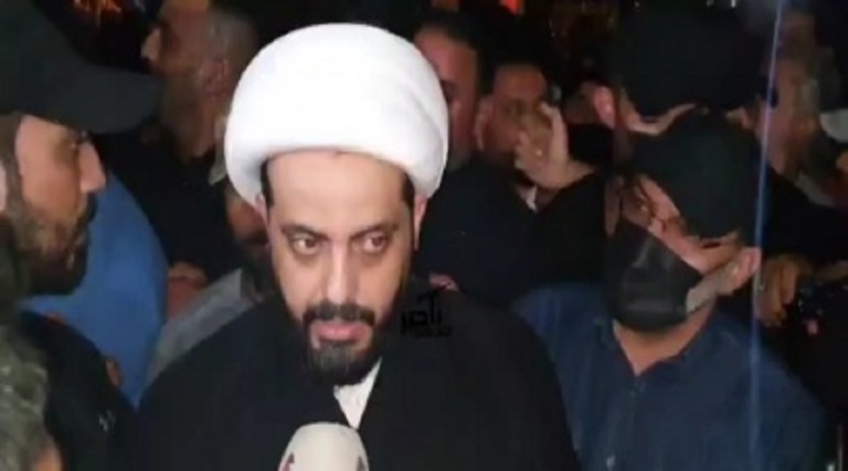 الخزعلي يحضر الى ساحة الإعتصام في بغداد وهذا ما أكد عليه