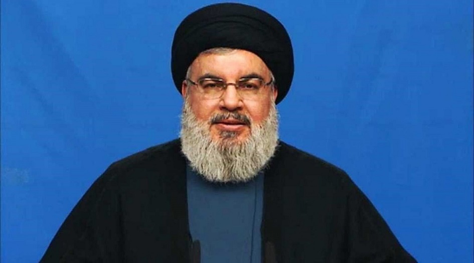  السيد حسن نصرالله يتحدث خلال المهرجان الانتخابي (باقون نحمي ونبني) اليوم