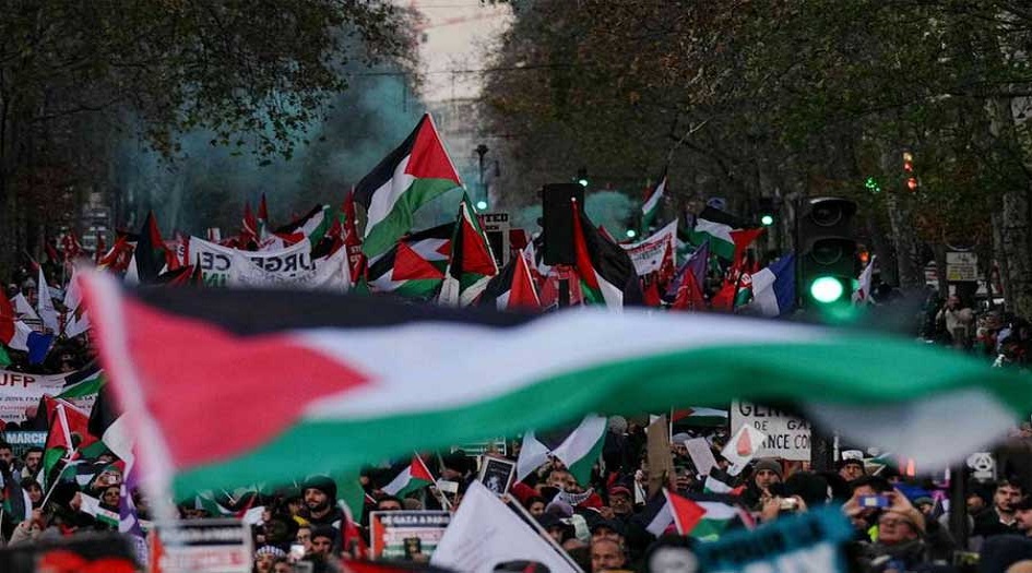 شاهد بالصور..مظاهرات حاشدة في باريس دعما لفلسطين 