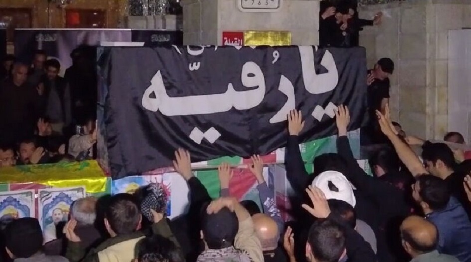 تشييع مهيب للمستشارين العسكريين  الايرانيين في سوريا 