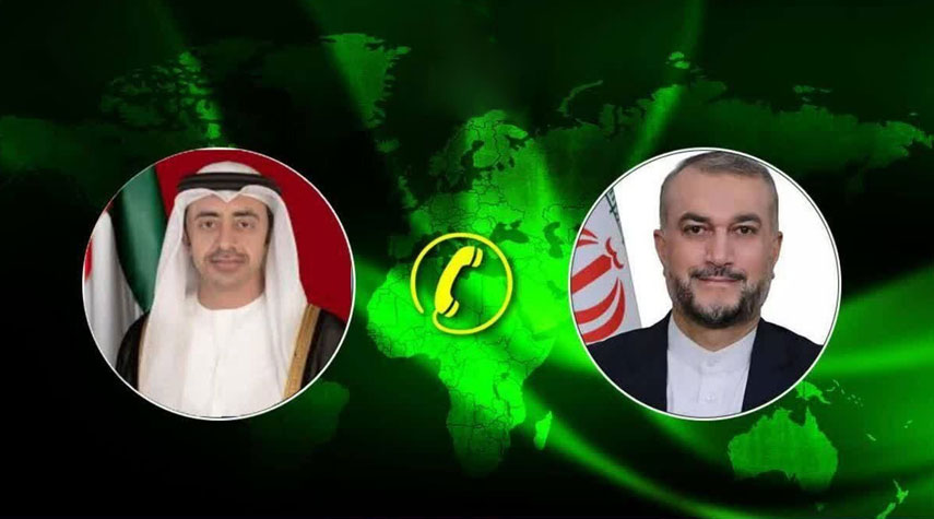  وزيرا خارجية إيران والأمارات يتشاوران حول آخر المستجدات في المنطقة 