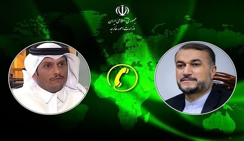  وزيرا خارجية ايران وقطر يبحثان آخر التطورات في فلسطين المحتلة 