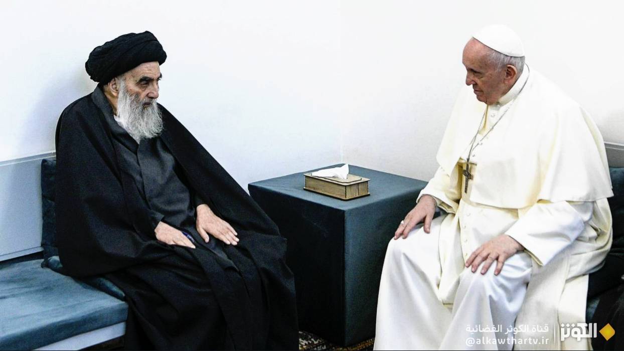 مكتب السيد السيستاني ينعى البابا فرانسيس ويؤكد على قيم التعايش والتسامح