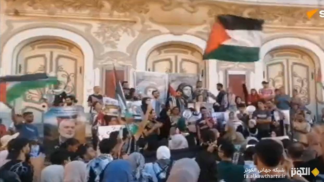 اعتراضات شمال آفريقا عليه سياست هاي صهيوني؛ تجمع مردم تونس و مغرب در حمايت از فلسطين