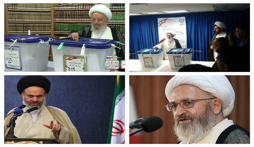 بالصور: المراجع العظام في قم المقدسة يصوتون في الانتخابات الايرانية