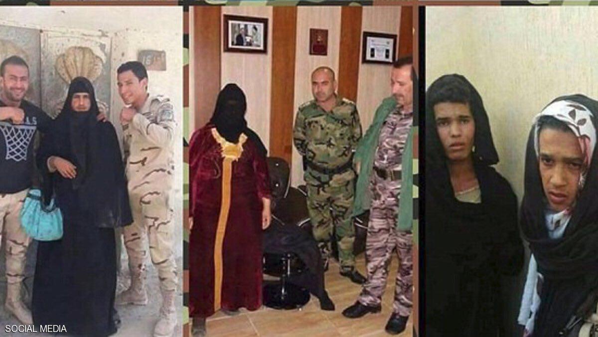 داعشیان بازداشت شده در موصل با پوشش لباس زنانه!