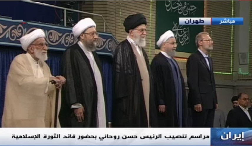 بدء مراسم تصديق رئاسة الرئيس روحاني بحضور قائد الثورة الاسلامية