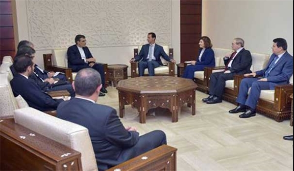 الرئيس الاسد يستقبل جابري أنصاري