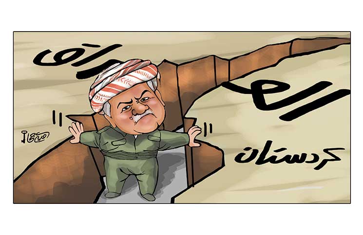 پافشاری مسعود بارزانی برای تجزیه عراق+کاریکاتور