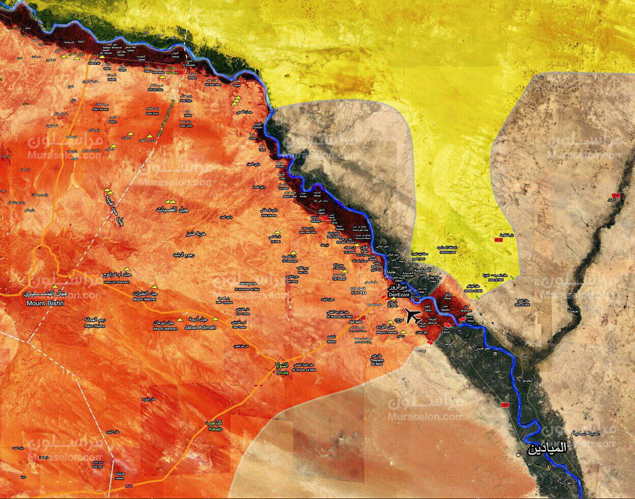 بالخريطة .. نهاية داعش في ريفي دير الزور الغربي و الرقة الشرقي 