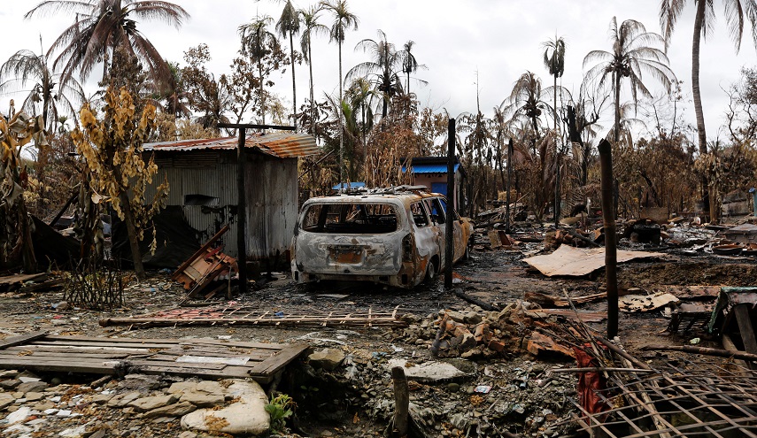 رايتس ووتش: جيش ميانمار والميليشيات البوذية تحرق قرى مسلمي الروهينغا